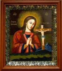 Ахтырская икона Божьей Матери (19х22), светлый киот
