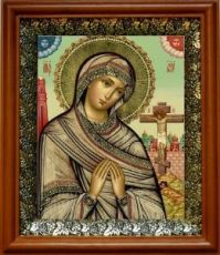 Ахтырская икона Божьей Матери (19х22), светлый киот
