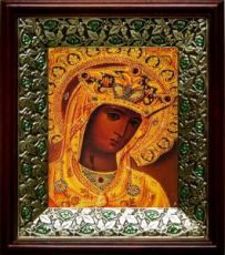Андрониковская икона Божьей Матери (21х24), киот со стразами