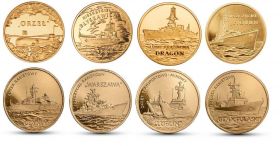 Польша 2 злотых 2012-2013 Корабли набор 8 монет Ni