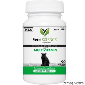 NuCat мультивитамины с кальцием, таурином, омега для кошек и котят 90 жевательных таблеток