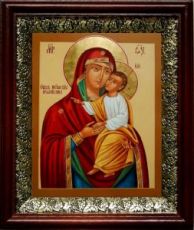 Пряжевская икона Божьей Матери (19х22), темный киот