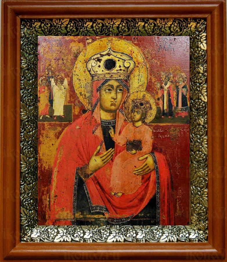 Рудненская икона Божьей Матери (19х22), светлый киот