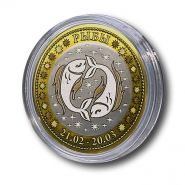 РЫБЫ, монета 10 рублей, с гравировкой, знаки ЗОДИАКА