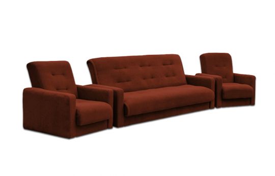 Комплект диван и два кресла "Милан" коричневый