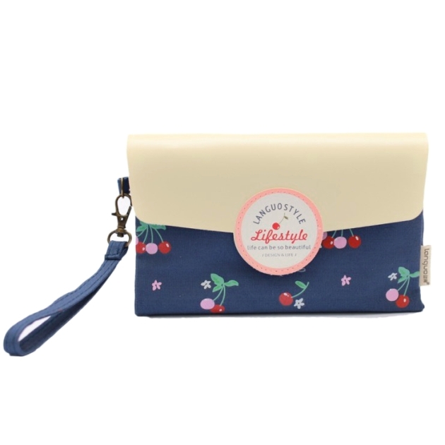Маленькая косметичка-клатч «Cherries» - Navy