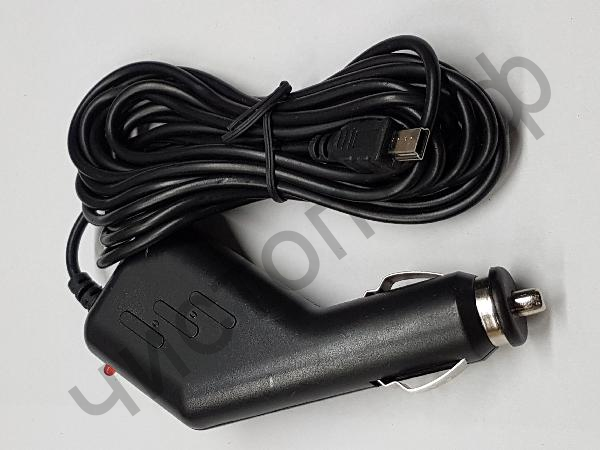 Шнур питания в прикур. для автовидеорегист (навигат) (5V/1500mA, /mini USB)  3метра лм