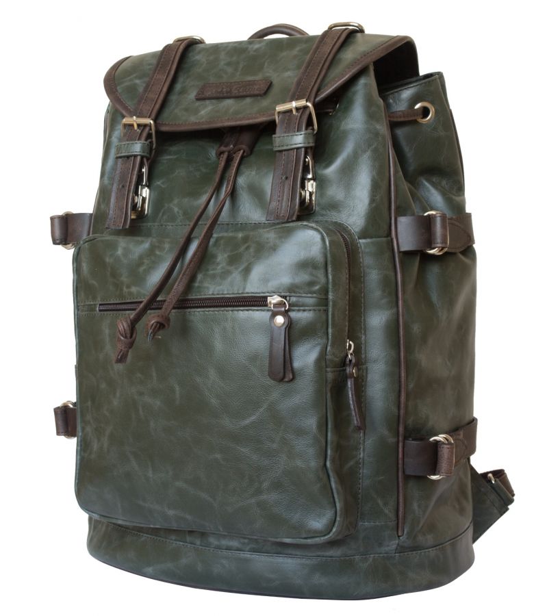 Кожаный рюкзак Carlo Gattini Volturno green/brown 3004-11