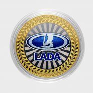 10 рублей ЛАДА, серия автомобили мира, цветная,гравировка