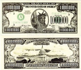 Ненастоящие деньги "Пачка 1 000 000 долларовых купюр"  (арт. 13550)