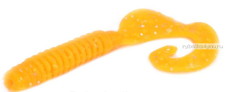 Твистеры Aiko  Pure tail 2" 50 мм / 1,21 гр / запах рыбы / цвет - 014-Crazy Orange  (упаковка 10 шт)