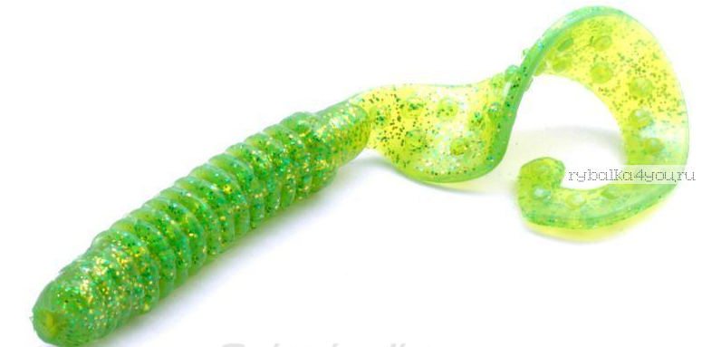 Твистеры Aiko  Pure tail 3" 75 мм / 3,71 гр / запах рыбы / цвет -  006-Lime (упаковка 8 шт)