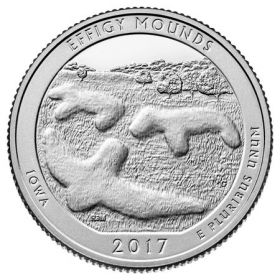 Национальный парк Эффиджи-Маундз (штат Айова) 25 центов США 2017 Монетный двор S