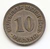 10 пфеннигов Германская империя 1906  J