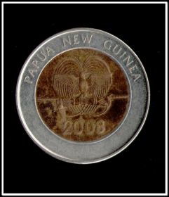 Папуа Новая Гвинея 2 кина 2008 Биметалл 35 лет Национального банка