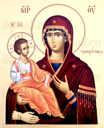 Троеручица икона Божией Матери (рукописная)
