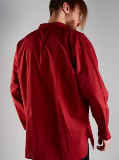 Темно красная мужская рубашка из хлопка, купить в интернет магазине с бесплатной доставкой