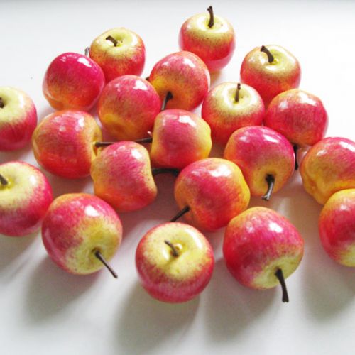 Яблоко-декор 3 см желто-розовое (муляж фруктов)