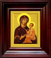 Тихвинская икона Божьей Матери (21х24), простой киот