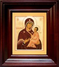 Тихвинская икона Божьей Матери (21х24), простой киот