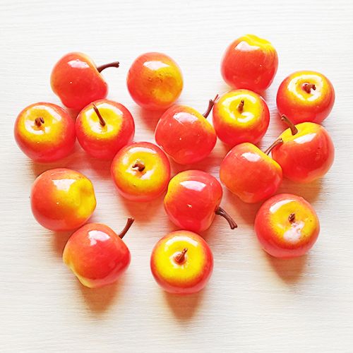 Яблоко-декор 3 см красно-оранжевое (муляж фруктов)