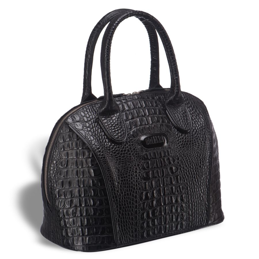 Каркасная женская сумка BRIALDI Villena (Вильена) croco black