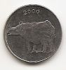 Носорог  25 пайс(Регулярный выпуск) Индия 2000