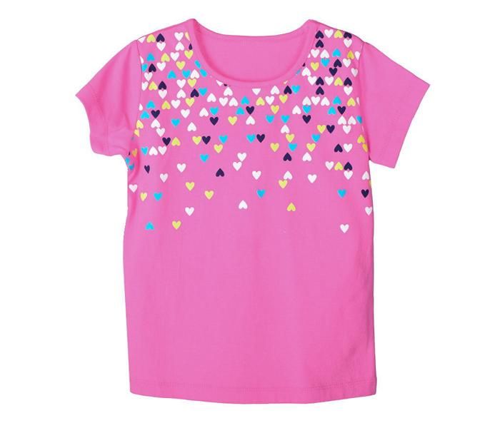 Розовая футболка для девочки Сердечки