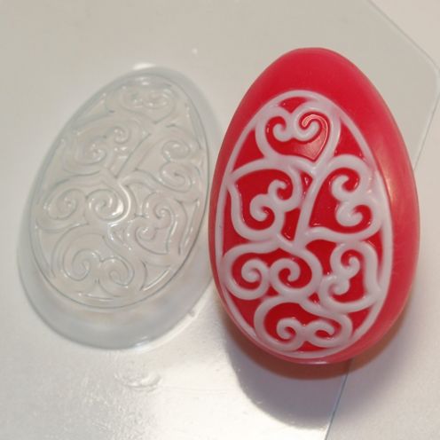 Форма для мыла Яйцо/Орнамент сердечки-завитушки