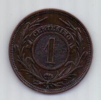 1 сантимо 1869 г. AUNC Уругвай