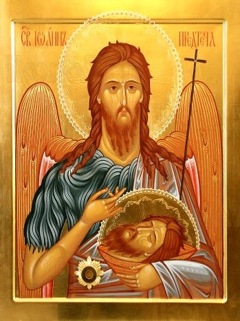 Иоанн Предтеча Ангел Пустыни (рукописная икона)