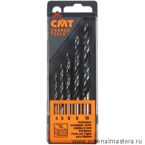 CMT 517.001.00 Комплект свёрл по дереву SP (2 флейты) D4-5-6-8-10 RH 5 шт