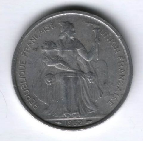 5 франков 1952 г. Новая Каледония