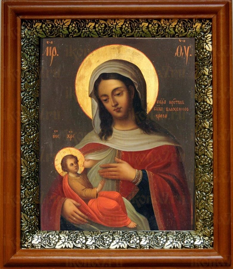 Барловская икона Божьей Матери (19х22), светлый киот
