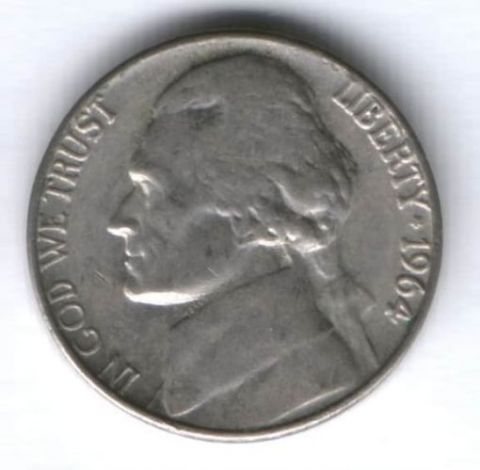 5 центов 1964 г. D США