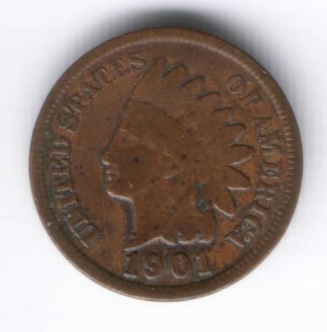 1 цент 1901 г. США