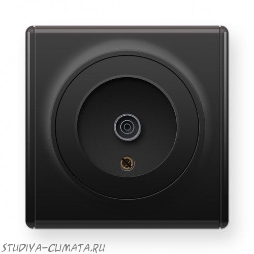 Розетка антенная TV, цвет чёрный
