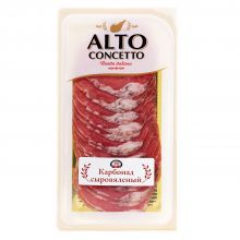 Ветчина сыровяленая из свинины Карбонад в нарезке Alto Concetto - 100 г (Россия)
