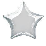 Звезда серебряная шар фольгированный с гелием