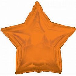 Звезда оранжевая шар фольгированный с гелием