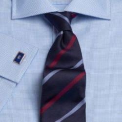 Рубашка мужская с длинным рукавом под запонки светло-синяя T.M.Lewin приталенная Slim Fit (41349 LS)