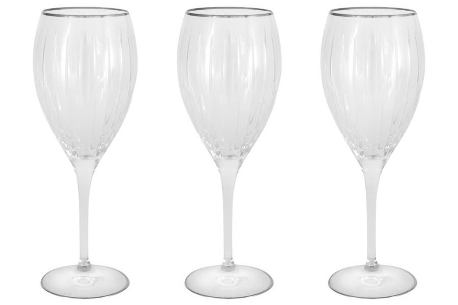 Набор: 6 хрустальных бокалов для вина "Пиза серебро", 0.275 л
