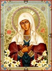 Умиление Серафимо-Дивеевская икона Божией Матери (рукописная)