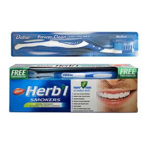 Зубная паста Дабур Для курящих + зубная щётка Dabur 150 гр(ДЛЯ КУРИЛЬЩИКОВ)