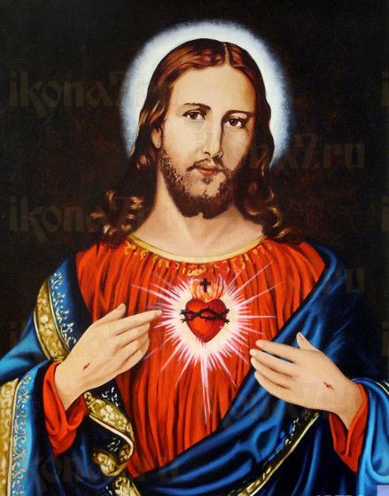 Сердце Иисуса Христа (рукописная икона)
