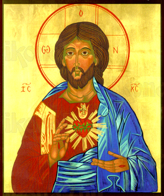 Сердце Иисуса Христа (рукописная икона)