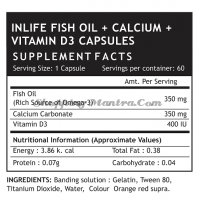 Рыбий жир Омега-3 + Кальций + Витамин D3 в капсулах Инлайф | INLIFE Fish Oil Omega 3, Calcium Vitamin D3 Supplement