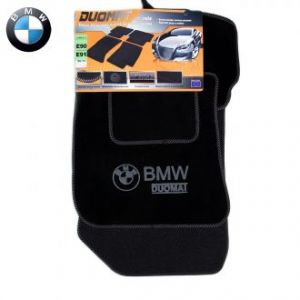 Коврики текстильные для BMW 3 (E90 / E91) в салон автомобиля Duomat (Польша) - 4 шт | Автоковрики ворсовые (велюровые) в машину БМВ 3 (Е90 / Е91) - черные