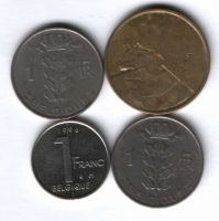 Набор монет Бельгия 1963-1996 г. 4 шт.