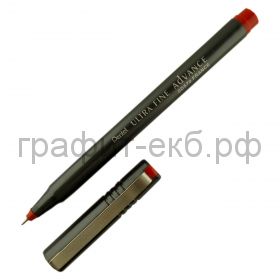 Ручка капиллярная Pentel Ultra Fine Advance красная SD570